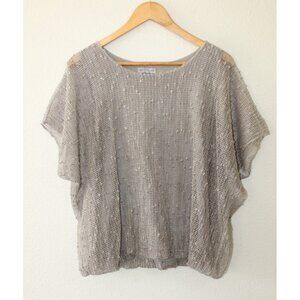 Sabrina Diamante Womens Fishnet Doleman Blouse Made In Italy S